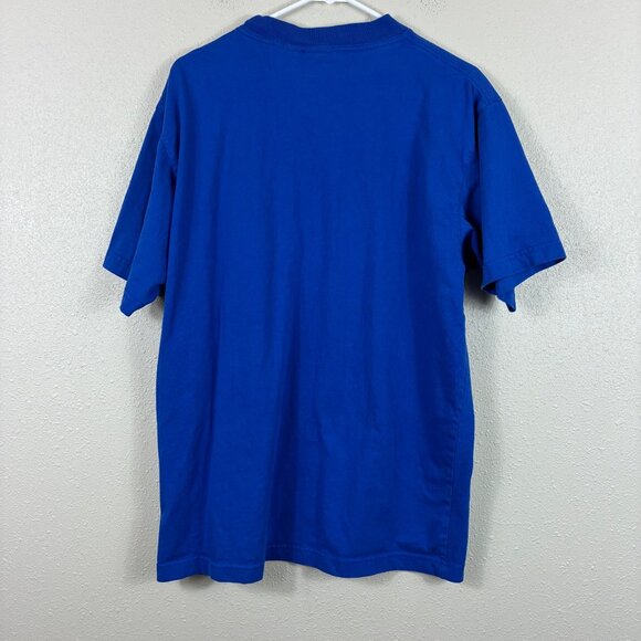 Vintage Mickey Inc Disney Parks Tee L Embroidered Goofy Donald 90s Royal Blue - Picture 7 of 7